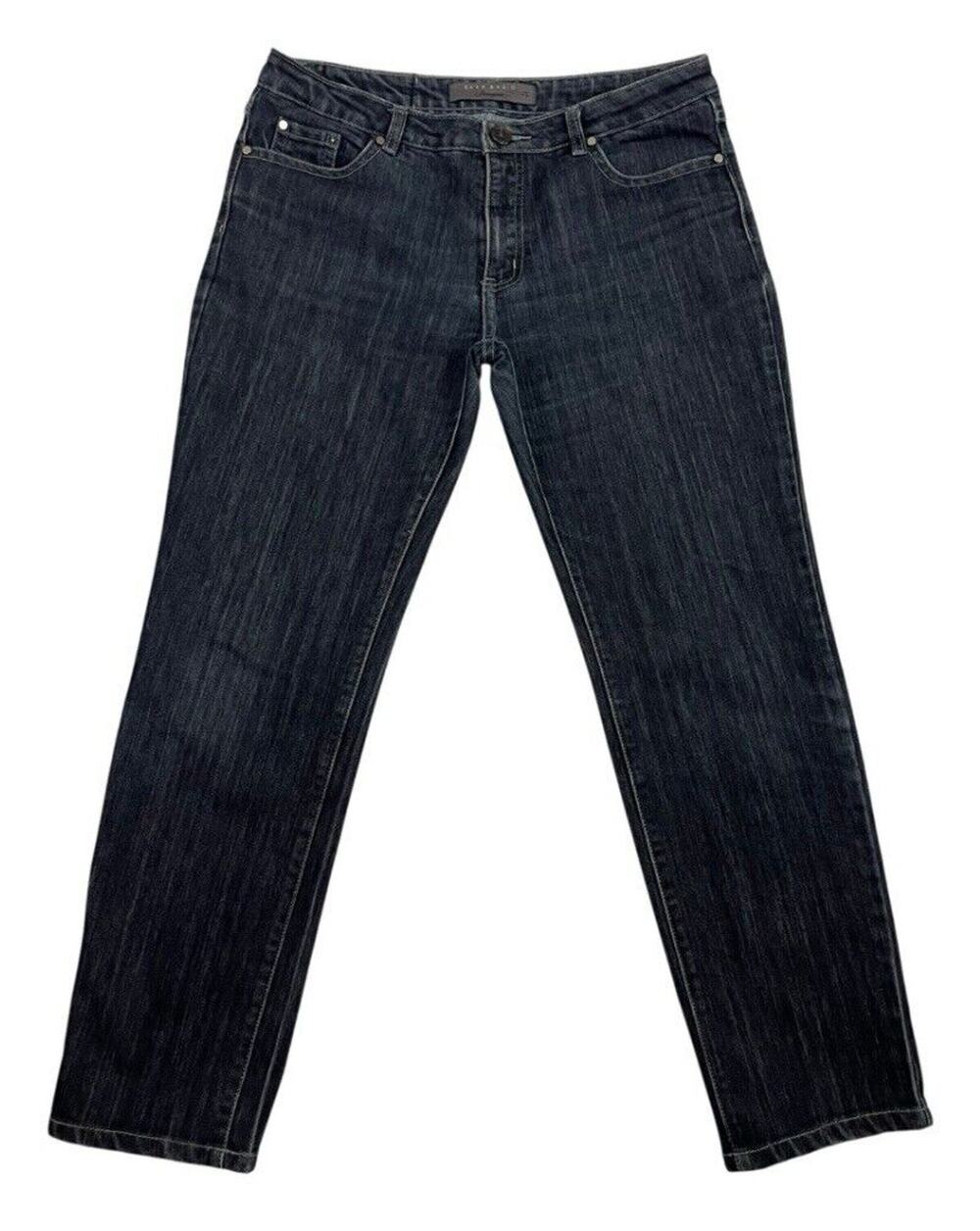 Zara Womens Jeans Wear Womens Size XL Blue Straight Leg Dark‎ Wash Denim